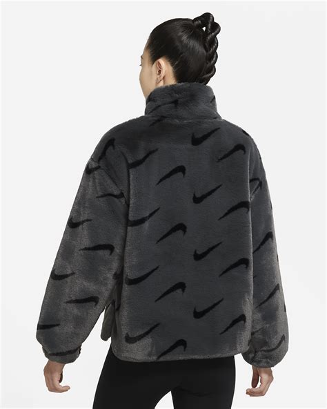 plüschjacke nike damen weis|Nike Sportswear Plush Kunstpelz.